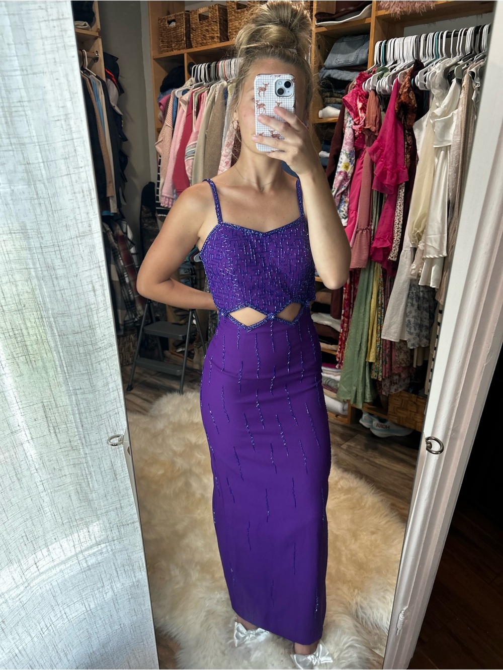 💜Tiffany Designs Deep Purple Backless prom/pageant/occasion